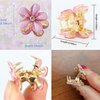 12Pcs Mini Pearl Hair Claw Clips in Flower Design,Small Pearl Hair Claw Clips, Artificial Decorative Hair Accessories for Women Girls (including 6pcs Blue and 6pcs Pink clips) …