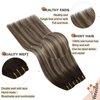 Ugeat Hair Clip in Human Hair Extensions 18 inch Clip in Remi Hair Extensions Human Hair #4 with #18 Ash Blonde Human Hair Clip in Extensions Brown 7pcs 120g(105g Hair + 15g Clips)