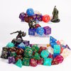 QMay DND Dice Set 10x7 (70 Pieces) Polyhedral Dice for Dungeons and Dragons D&D RPG MTG Role Playing Games with 1 Drawstring Bag