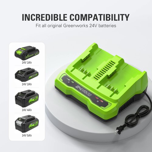 Greenworks 24V Dual Port Battery Charger (Genuine Greenworks Charger)