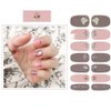 SIUSIO 112pcs 8 Sheets Full Nail Wraps Stick on Gel Nail Polish Strips Stickers Elegant Gradient Glitter Nail Adhesive DIY Nail Art Sticker with 1PCS Crystal Glass Nail Files for Women Girls