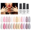 AIMEILI Transparent Jelly Milky White Sheer Pink Nude Gel Polish Kit, Soak Off Sheer Gel Nail Polish Set Of 12pcs X 8ml - Kit Set 3