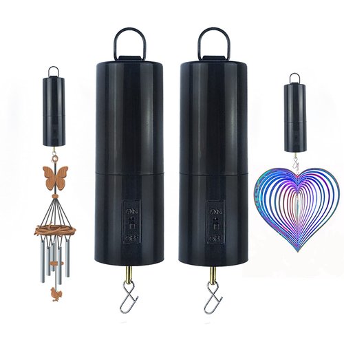 2 Pack Wind Spinner Motor Hanging Display Motor Battery Operated 20 RPM Rotating Motor Multi-Purposes for Wind Spinner Mobile Yard Decor Hanging Ornament Outdoor Sculptures-Medium Speed (2 Pcs Black)