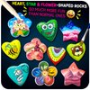 Heart, Flower & Star Shaped Rocks - Glow in The Dark Rock Painting Kit for Kids - Arts & Crafts for Kids Ages 6-12 – Unique Girl Gift Kits Art Toys Birthday Gifts for 6 7 8 9 10 11 12 Year Old Girls