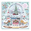 Galison Michael Storrings Alpine Village Snow Globe – 500 Piece Foil Puzzle of Christmas Snow Filled Mountains Artwork with Gold Foil Accents