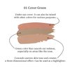 MilleFee Secret Concealer Palette 01 Cover Green, High Coverage, for Dark Circle, Redness, Blemishes, Dullness