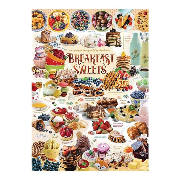 Cobble Hill 1000 Piece Puzzle - Breakfast Sweets - Sample Poster Included