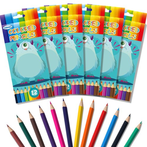 OSIMIG 72 Count Colored Pencils Bulk, 6 Packs with 12 Assorted Colors, Color Pencils for Kids, Pre-Sharpened Bulk Colored Pencils, Coloring Pencils Kids School Supplies for Teachers