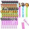 48 Pieces Jungle Animal Bubble Wands Safari Party Favors Mini Bubble Wands 6 Styles Wild Zoo Theme Party Decorations for Baby Shower Goodie Bag Filler (Jungle Animals)