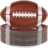 ADXCO 100 Pieces Football Shaped Disposable Paper Plates Football Party Plates Football Party Supplies for Football Theme Party Supplies Sports Game Birthday Decoration, 9.4 x 5.9 Inch