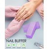 Maryton Nail Buffer Block, Medium/Fine Grit 100/180 Finishing Buffers for Acrylic Nails Gel Polish Nails, 3 Way Professional Pedicure Manicure Buffer Kits, 5 Count (Purple)