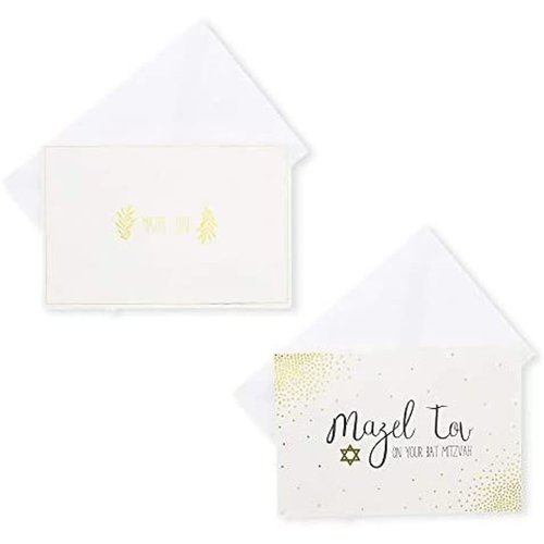 Juvale Bar and Bat Mitzvah Blank Greeting Cards with Envelopes (4 x 6 in, 36 Pack)