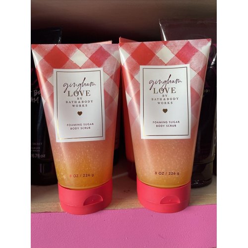2 Gingham Love FOAMING Sugar Bath Body Scrub 8 oz