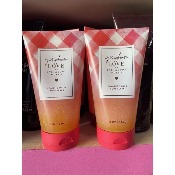 2 Gingham Love FOAMING Sugar Bath Body Scrub 8 oz
