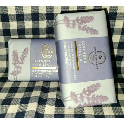 2 pack Shea Butter Cleansing Bar soap 5 oz each LAVENDER VANILLA