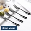ITITT 16 Piece Dinner Forks, 8 Inch, Top Food Grade Extra-Fine Stainless Steel Silverware Forks(Black)