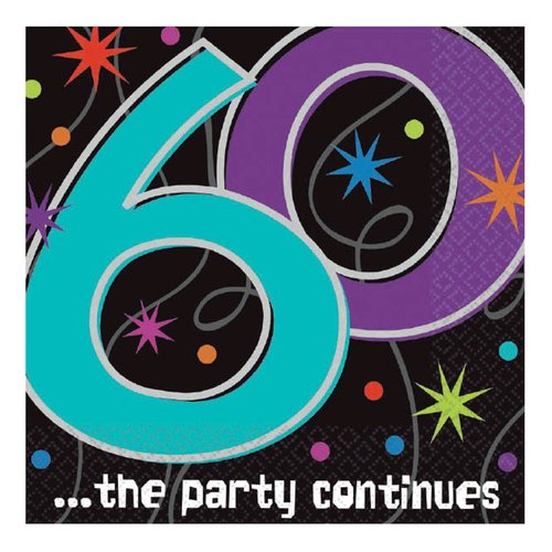 Amscan 60 ...the party continues Luncheon Napkins, 16 pcs, Party Favor