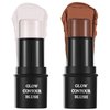 Wismee Contour Stick Highlighter Stick Makeup for Face Bronzer Stick Pen Shimmer Makeup Cream Contour Makeup Kit Light Face Cosmetics Stick Creamy Self Sharpening Crayon (2 Pack)