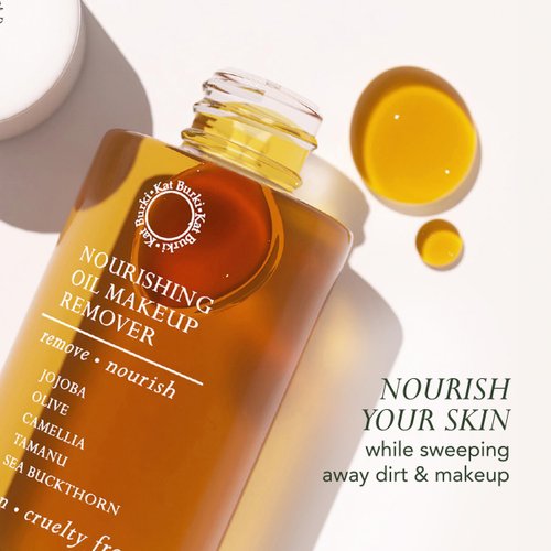 Kat Burki Nourishing Oil Makeup Remover & Face Cleanser. Moisturize & Cleanse without Clogging Pores, for All Skin Types, 4 fl. oz.