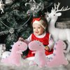Furvana Cute Dinosaur Stuffed Animal Plush Toy, Adorable Soft Dino Plush Toys, Dinosaur Toy Plushies and Birthday Gifts for Kids Girls Boys (Pink, 10 Inch)