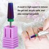 Lavinda 5 in 1 Multi-function Tapered Shape Straight Cut Nail drill bit, Use for both Left and Right Handed, Professional Carbide Tungsten Steel bits for Acrylic Nail Gel Fast Remove (Coarse, Purple)