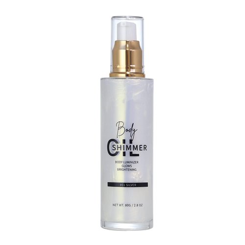 Melemando Shimmer Body Luminizer 5 Color Waterproof Smooth Face Body Glow Illuminator Non-sticky Liquid Body Highlight Illuminator for Face & Body & Leg (80 ML, 01 Pearl White)