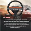 XHRING Car Steering Wheel Cover for Honda Civic Accord CRV HRV Pilot Passport Odyssey Element Insight Fit Ridgeline Clarity City LX EX EXL Si Hatchback Sport Hybrid Touring Accessories, 2024 Black (M)