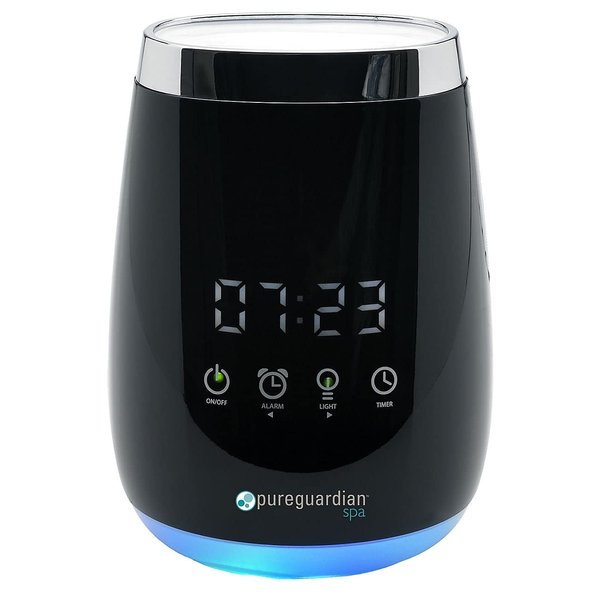 PureGuardian Diffuser for Essential Oils, Ultrasonic, Cool Mist, Aromatherapy Creates Relaxing Environment, Optional Night Light, Alarm Clock, Timer, Up to 5-8 Hours, SPA260