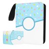 Card Binder Donuts TCGCard Holder Album Trading Cards Holder Zipper Binder for PTCG MTG YGO Collection (Blue Donut, 400 Pocket)