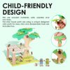 Wooden Tree House Playset for Kids, 22 PCS Creative Building Block Set Construction Toys with 2 Figures, Rope Ladder, Swing and Disassembly Tools for Toddlers Kids Boys Girls