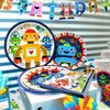LaVenty 34 PCS Robot Birthday Party Supplies Robot Birthday Party Favors Robot Birthday Banner Robot Birthday Party Decoration Robot Birthday Party Plates and Napkins