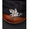 Denifery Flower Wedding Hair Comb Gold Pearls Hair Side Comb Bridal Crystal Hair Clips Hairpieces Wedding Hair Accessories for Brides and Bridesmaids