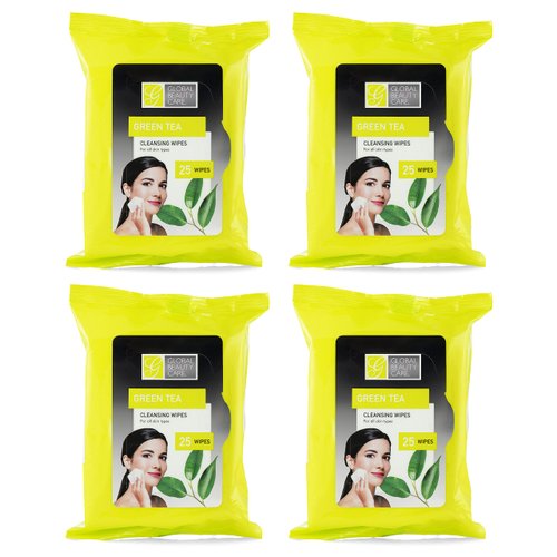 Global Beauty Care Bulk Cleansing Wipes Premoistened 4 Pack of Green Tea Cleansing Cloths Makeup ...
