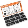 HELIFOUNER 360 Pieces 9 Sizes Internal Tooth Star Lock Washers, Quick Speed Locking Washers, Push Nuts, Speed Clips Retaining Clips Fasteners Assortment Kit