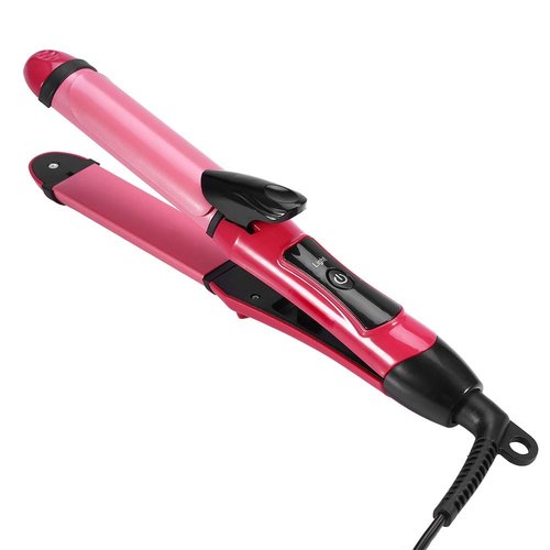 Hair Straightener, 4 Colors 2 in 1 Ceramic Straightening Flat Iron Curler for Women Man Curling Iron for All Hair Type Hair Styling Tools Hair Straighte Irons Fast Heating Salon Styling Iron(Red)