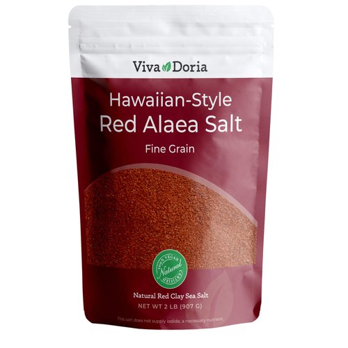 Viva Doria Hawaiian Red Alaea Sea Salt, Fine Grain, 2 lb (907 g)