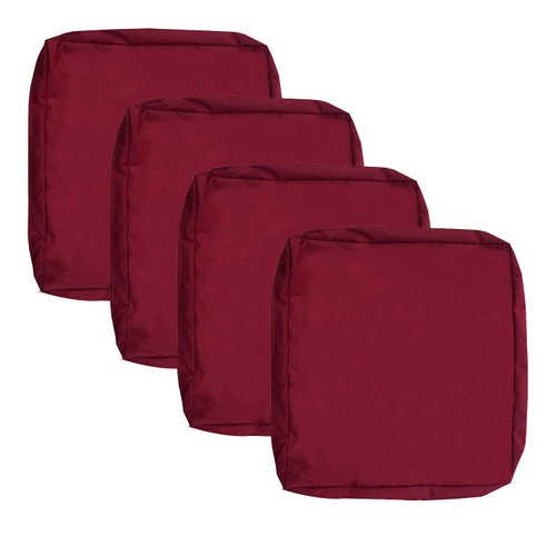 Oslimea Outdoor Seat Cushion Slip Cover 24"x22", Waterproof Patio Furniture Chair Cushion Cover Replacement Pillow Slip Seat Cushion Cover 4 Pack - Covers Only, Dark Red