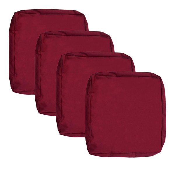 Oslimea Outdoor Seat Cushion Slip Cover 24"x22", Waterproof Patio Furniture Chair Cushion Cover Replacement Pillow Slip Seat Cushion Cover 4 Pack - Covers Only, Dark Red
