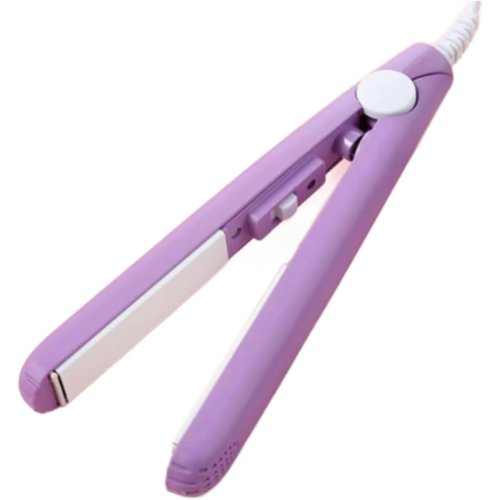 Purple Mini Hair Curler, Ceramic Mini Hair Curler for Short Hair Fine Hair, 2 in 1 Mini Ceramic Curler and Hair Straightener, Mini Curling Iron 1/2 Inch Barrel Short Hair(ZS541)