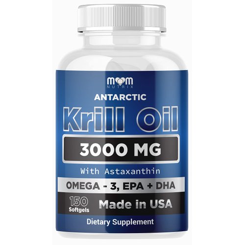 Dr. JOEL'S MOM NUTRIX Antarctic Krill Oil Supplement - 3000 mg Per Serving - 150 Softgels - High Absorption EPA, DHA, Astaxanthin & Phospholipid - No Fishy Aftertaste Like Fish Oil - Made in USA