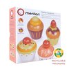 Mentari Toys - Teatime Cupcake Set - 4pc Wooden Cupcake Play Food Set - Pretend Play Kitchen and Market Food Accessories - Encourages Role Play and Develops Social Skills - Gift for Toddlers - Age 3+