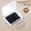 Crowye 1000 Pcs U-shaped Hair Pins Bulk for Buns 2.4 Inch Pins Black Hair Pins Waved Hair Pins Lady Bobby Pins Hair Grip Hair Styling Pins Hair Accessories for Women with Storage Box