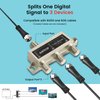 ANTOP 3-Way Coaxial Cable Splitter 2GHz- 5-2050MHz Worked with Satellite, HDTV, Antenna Signal- All Port Power DC Power Passing, Silver Plated and Corrosion Resistant