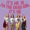 Rose Red Glitter It's Me Hi I'm the Grad Girl It's Me Banner, Class of 2024/Congrats 2024 Grad/Congratulation, 2024 Graduation Party Decorations Supplies for Girls