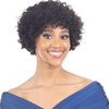 BEOTTI Short Curly Human Hair Wigs with Bangs Pixie Cut Wig Human Hair Afro Curly Wig Human Hair 6 Inch Full Machine Glueless Wigs Human Hair 1B# Black Color