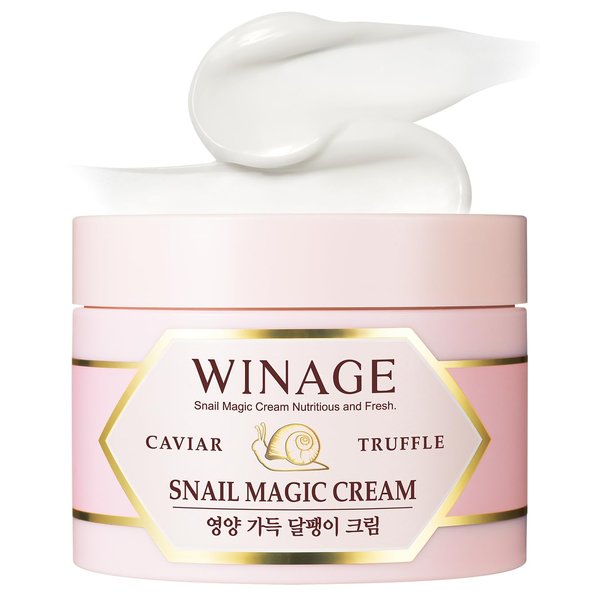 Coreana WINAGE Caviary Truffle Snail Cream - Korean Snail Mucin Moisturizer - Daily Repair Anti-Aging Cream for Face - Deep Hydration, Rejuvenating, Non-Sticky, 3.5oz.