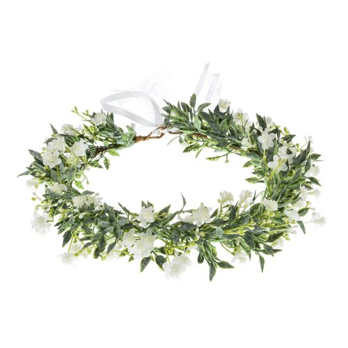 DreamLily White Baby‘s Breath Flower Crown Eucalyptus Crown Bride Bridesmaid Headpiece Boho Hair ...