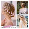 20Pcs Pink Small Flower Hair Clips for Women, Mini Flower Clips for Hair Rose Flower Hair Pins Wedding Hair Accessories for Women Girls