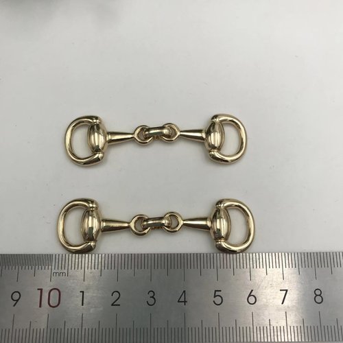 Dielianyi 6PCS Medium Gold Snaffle Bit Horse Bit Buckle Create Exquisite Equestrian Jewelry