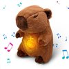 NXNYNZ Capybara Breathing Stuffed Animal, Anxiety Relief Capybara Sleeping Plush with Realistic Breathing Motion and Soothing Music Lights Portable Plushies Birthday Gifts for Adults and Kids